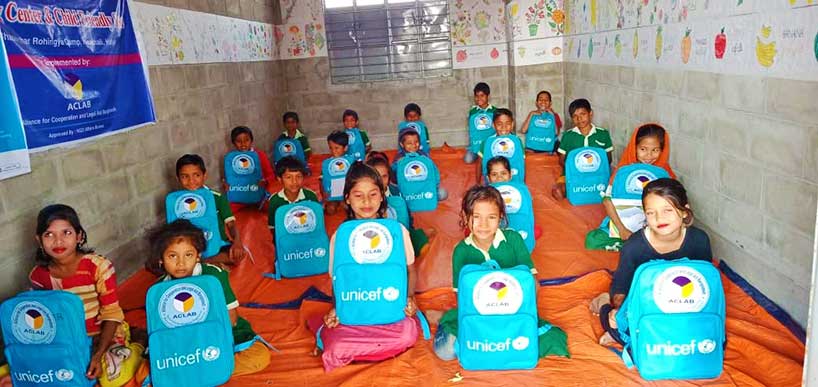 Children at ACLAB School, Bhasan Char