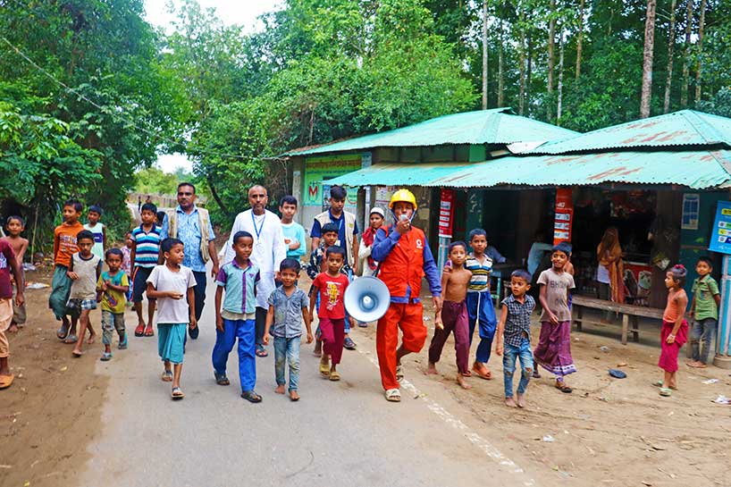 Community Miking for ”Cyclone Mocha” for raising awareness